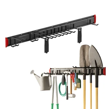 Maclean MC-179 Wall Tool Organizer, Steel, 1222 mm, Black