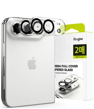 Ringke Camera Full Cover tempered glass for iPhone Duo, 2-pack, black