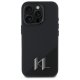 Apple iPhone 16 Pro Max 6.9\" Karl Lagerfeld Silicone Shadow Metal Initial MagSafe Case Cover, Black