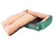 Plush pet bed with cushion, medium size, 60x50 cm, green