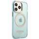 Guess Gold Outline Translucent MagSafe Case for iPhone 13 / 13 Pro - Blue
