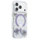 Guess Resin Flowers Glitter MagSafe Case for iPhone 18 Pro / 17 Pro, Purple