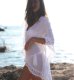 Lightweight beach tunic pareo, universal size, white