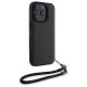 BMW Signature Leather Wordmark Cord Phone Case Cover iPhone 16 Pro Max - Black