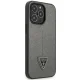 Guess Saffiano Triangle Logo Case for iPhone 14 Pro Max - Silver