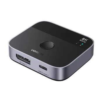 Ugreen DisplayPort and USB-C to USB-C Switch 8K 60Hz 65878, Gray