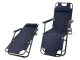 Folding Garden Sun Lounger 2-in-1 Zero Gravity, Navy Blue