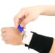 Sports terry wristband with zip pocket, black