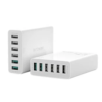 Blitzwolf BW-S15 6-Port USB Mains Charger, 60W, QC 3.0, White