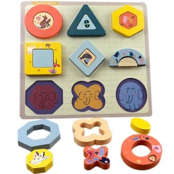 Bakalu Educational Wooden Puzzle Geometric Shapes KZ0995