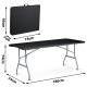 Plonos Black 180 cm Foldable Garden Table – Durable Outdoor Dining Furniture