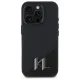 Apple iPhone 16 Pro Max 6.9\" Karl Lagerfeld Silicone Shadow Metal Initial MagSafe Case Cover, Black
