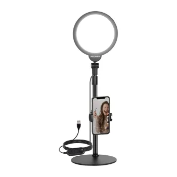 Neewer R06 Round LED Phone Selfie Kit with Desk Stand, Black