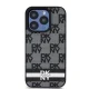 DKNY iPhone 15 Pro Max Case Leather Checkered Mono Pattern, Black