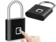 Biometric Fingerprint Padlock Waterproof Anti-Theft for Gym Locker Luggage, Black