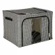 Bedding and Clothes Storage Organizer with Frame, Black/White, 100L