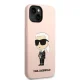 Apple iPhone 14 6.1\" Karl Lagerfeld Silicone Ikonik Case Cover (KLHCP14SSNIKBCP), Pink