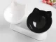 Double Pet Bowl on Stand for Cats and Dogs 2x400ml, Black and White