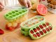 Silicone Ice Cube Tray with Container and Lid, Green