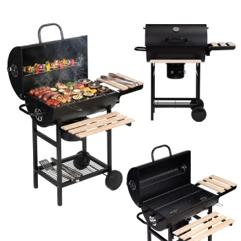 Charcoal Garden Grill with Lid and Thermometer MultiGarden