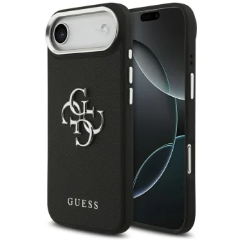 Guess Grained Big 4G Classic Logo Case for iPhone 17 Air, Black