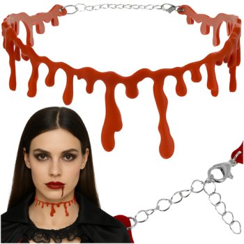 Ruhhy Bloody Choker Necklace for Halloween 26143, Red