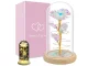 Eternal Rose in Glass Dome with LED Light and Wooden Base