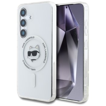 Karl Lagerfeld Button Choupette MagSafe Case for Samsung Galaxy S25+, White