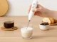 Electric Milk Frother and Hand Mixer, Rechargeable, White