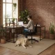Modernhome Corner Desk with Bookshelf, Walnut