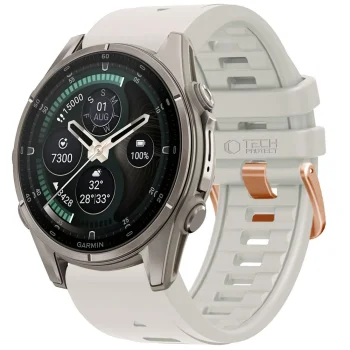 Tech-Protect silicone strap for Garmin Fenix 5S / 5S Plus / 6S / 6S Pro / 7S / 8 / 9 / 9 Pro (43 mm), grey