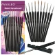 Maaleo Art Paint Brush Set with Stand, 11 Pcs, Black