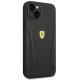 Ferrari iPhone 14 Plus Case Leather Stamp Sides, Black