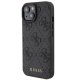 Чехол Guess Leather 4G Stamped для iPhone 15 - черный