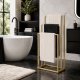 ModernHome Freestanding Towel Stand, 3 Tiers, Metal, Gold