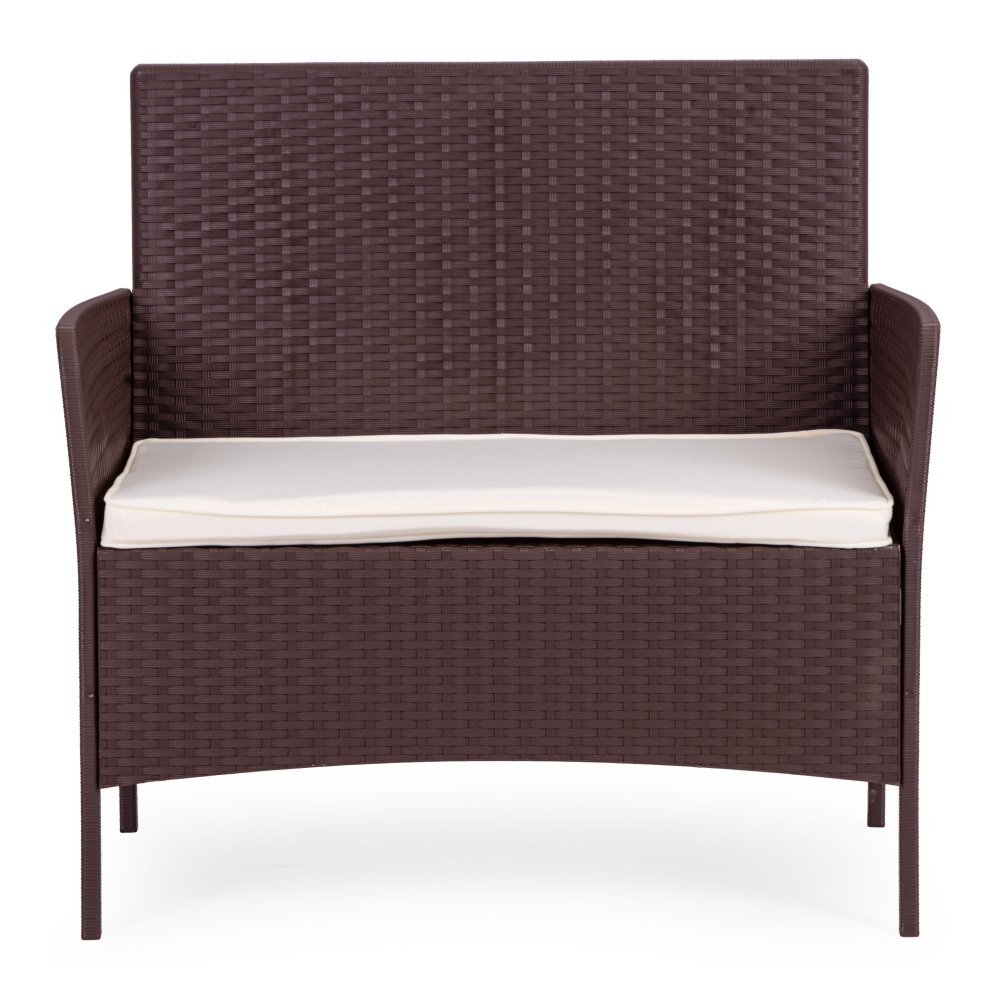 MultiGarden 4-Seater Garden Furniture Set with Bench and Armchairs, Brown (2)