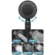 Black 3-Piece Shower Set with 5 Spray Modes and 200cm Hose