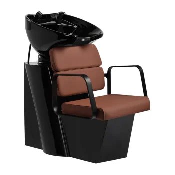 Gabbiano Porto Hairdressing Wash Unit, Black and Chocolate Brown