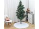 Christmas Tree Rug Mat, White Furry, Round, 90 cm