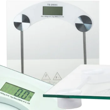 Electronic Bathroom Scale up to 180 kg, LCD Display, Tempered Glass, Transparent