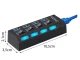 USB Hub 4x USB 3.0 with Switches, Black