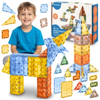 Ricokids Magnetic Blocks RK-766, 70+ Piece Educational Building Toy Set
