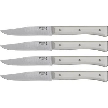 Opinel Facette Table Knife Set of 4, 11 cm, White