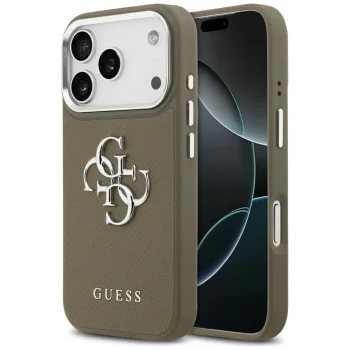 Guess Grained Big 4G Classic Logo Phone Case Cover iPhone 17 Pro - Brown
