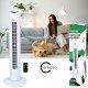 Carruzzo Column Tower Fan Floor Standing with Remote Control - 81cm, White