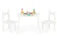 Kids Table and 2 Chairs Set ECOTOYS Children\'s Wooden Furniture, White