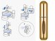 Travel Atomiser Dispenser Bottle Perfume 5 ml, Gold