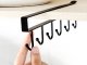 Under Cabinet Kitchen Utensil Rack with 6 Hooks, Black