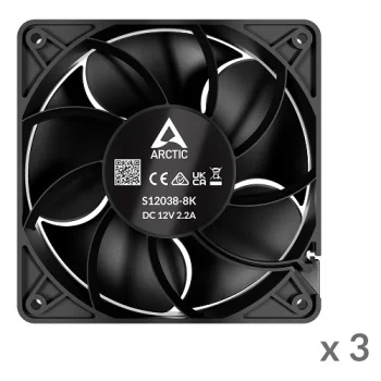 Arctic Gmbh S12038-8K Server Fans, 4-pin, 120mm, 3 pcs