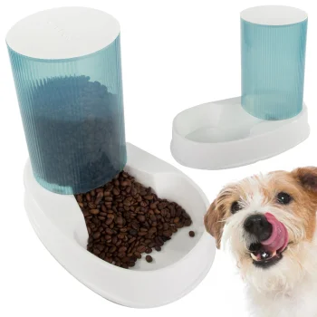 Dry Food Dispenser and Feeding Bowl for Dogs and Cats, 2.5 L